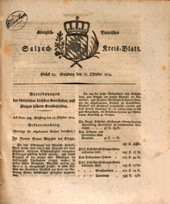 Königlich baierisches Salzach-Kreis-Blatt Montag 17. Oktober 1814