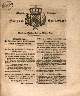 Königlich baierisches Salzach-Kreis-Blatt Freitag 28. Oktober 1814