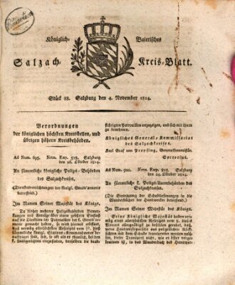 Königlich baierisches Salzach-Kreis-Blatt Freitag 4. November 1814