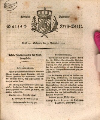 Königlich baierisches Salzach-Kreis-Blatt Montag 7. November 1814