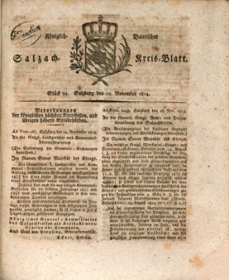 Königlich baierisches Salzach-Kreis-Blatt Freitag 25. November 1814