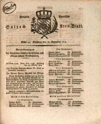 Königlich baierisches Salzach-Kreis-Blatt Montag 28. November 1814