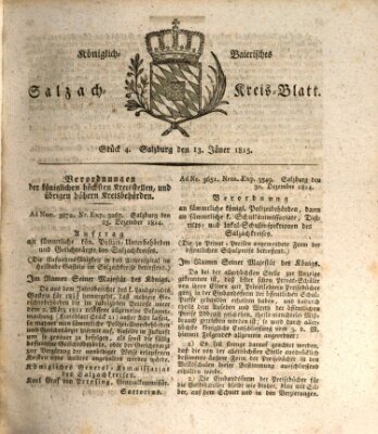 Königlich baierisches Salzach-Kreis-Blatt Freitag 13. Januar 1815