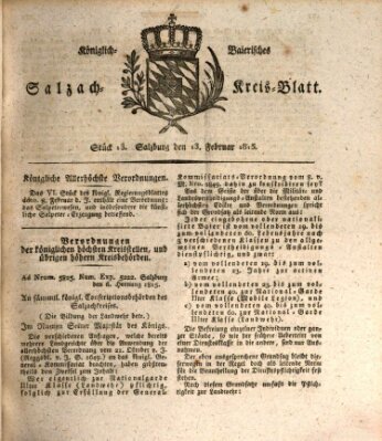 Königlich baierisches Salzach-Kreis-Blatt Montag 13. Februar 1815