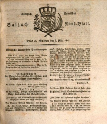 Königlich baierisches Salzach-Kreis-Blatt Freitag 3. März 1815