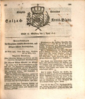 Königlich baierisches Salzach-Kreis-Blatt Freitag 7. April 1815