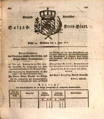 Königlich baierisches Salzach-Kreis-Blatt Freitag 2. Juni 1815