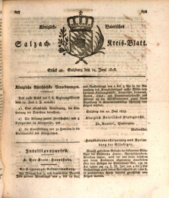 Königlich baierisches Salzach-Kreis-Blatt Montag 19. Juni 1815