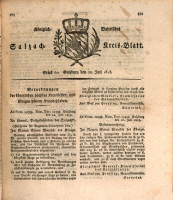 Königlich baierisches Salzach-Kreis-Blatt Freitag 28. Juli 1815