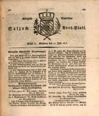 Königlich baierisches Salzach-Kreis-Blatt Montag 31. Juli 1815