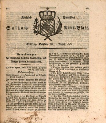 Königlich baierisches Salzach-Kreis-Blatt Freitag 11. August 1815