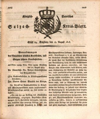 Königlich baierisches Salzach-Kreis-Blatt Montag 28. August 1815