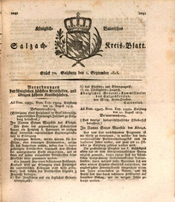 Königlich baierisches Salzach-Kreis-Blatt Freitag 1. September 1815