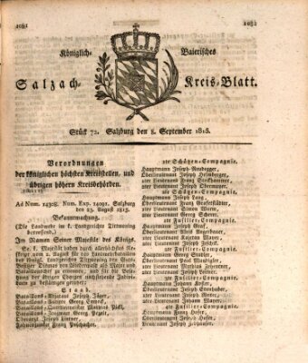 Königlich baierisches Salzach-Kreis-Blatt Freitag 8. September 1815