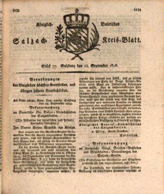 Königlich baierisches Salzach-Kreis-Blatt Montag 25. September 1815