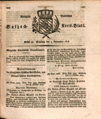 Königlich baierisches Salzach-Kreis-Blatt Freitag 3. November 1815