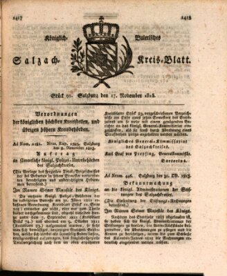 Königlich baierisches Salzach-Kreis-Blatt Freitag 17. November 1815