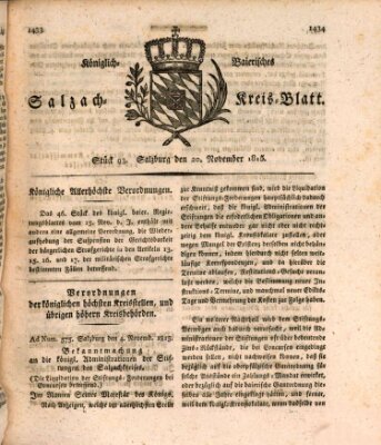 Königlich baierisches Salzach-Kreis-Blatt Montag 20. November 1815