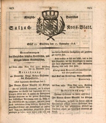 Königlich baierisches Salzach-Kreis-Blatt Montag 27. November 1815