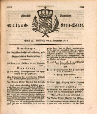 Königlich baierisches Salzach-Kreis-Blatt Montag 4. Dezember 1815