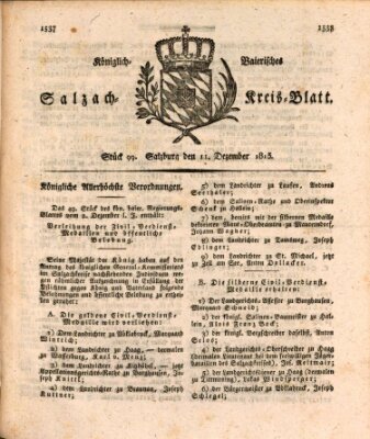 Königlich baierisches Salzach-Kreis-Blatt Montag 11. Dezember 1815