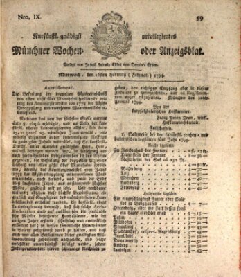 Kurfürstlich gnädigst privilegirte Münchner-Zeitung (Süddeutsche Presse) Mittwoch 26. Februar 1794