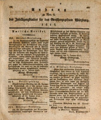 Königlich-baierisches Intelligenzblatt für das Großherzogthum Würzburg (Würzburger Intelligenzblatt) Dienstag 17. Januar 1815