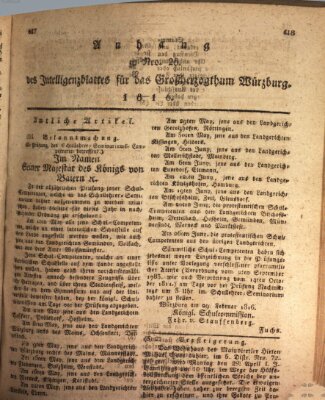 Königlich-baierisches Intelligenzblatt für das Großherzogthum Würzburg (Würzburger Intelligenzblatt) Dienstag 12. März 1816