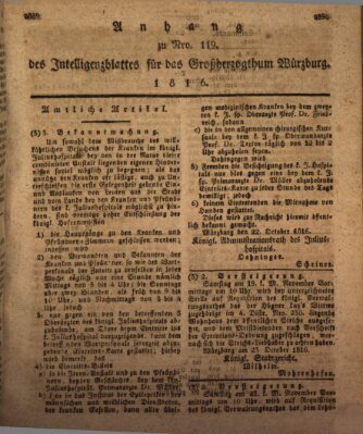 Königlich-baierisches Intelligenzblatt für das Großherzogthum Würzburg (Würzburger Intelligenzblatt) Dienstag 5. November 1816