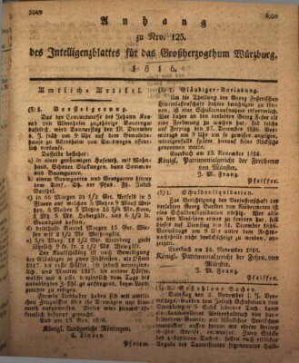 Königlich-baierisches Intelligenzblatt für das Großherzogthum Würzburg (Würzburger Intelligenzblatt) Dienstag 19. November 1816