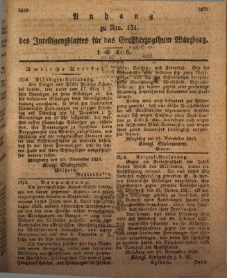 Königlich-baierisches Intelligenzblatt für das Großherzogthum Würzburg (Würzburger Intelligenzblatt) Dienstag 3. Dezember 1816