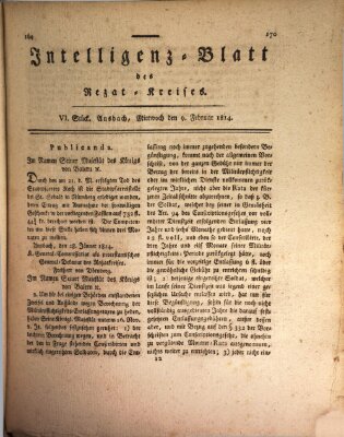 Intelligenzblatt des Rezat-Kreises (Ansbacher Intelligenz-Zeitung) Mittwoch 9. Februar 1814