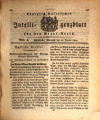 Königlich Bayerisches Intelligenzblatt für den Rezat-Kreis (Ansbacher Intelligenz-Zeitung) Mittwoch 28. Januar 1824