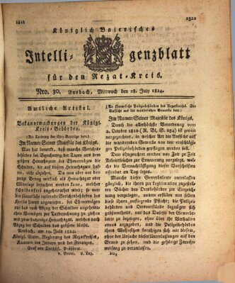 Königlich Bayerisches Intelligenzblatt für den Rezat-Kreis (Ansbacher Intelligenz-Zeitung) Mittwoch 28. Juli 1824