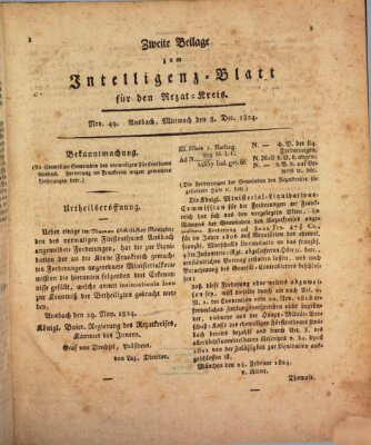 Königlich Bayerisches Intelligenzblatt für den Rezat-Kreis (Ansbacher Intelligenz-Zeitung) Mittwoch 8. Dezember 1824