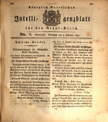 Königlich Bayerisches Intelligenzblatt für den Rezat-Kreis (Ansbacher Intelligenz-Zeitung) Mittwoch 9. Februar 1825