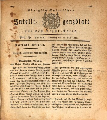 Königlich Bayerisches Intelligenzblatt für den Rezat-Kreis (Ansbacher Intelligenz-Zeitung) Mittwoch 11. Mai 1825