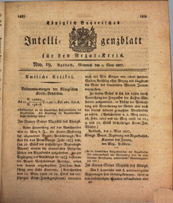 Königlich Bayerisches Intelligenzblatt für den Rezat-Kreis (Ansbacher Intelligenz-Zeitung) Mittwoch 9. Mai 1827