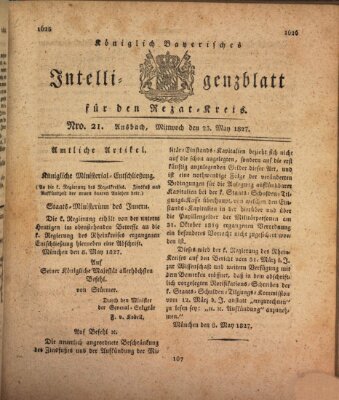 Königlich Bayerisches Intelligenzblatt für den Rezat-Kreis (Ansbacher Intelligenz-Zeitung) Mittwoch 23. Mai 1827