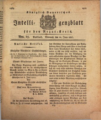 Königlich Bayerisches Intelligenzblatt für den Rezat-Kreis (Ansbacher Intelligenz-Zeitung) Mittwoch 20. Juni 1827