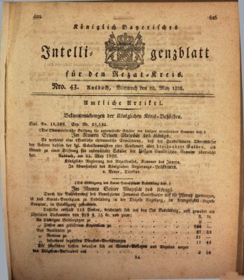 Königlich Bayerisches Intelligenzblatt für den Rezat-Kreis (Ansbacher Intelligenz-Zeitung) Mittwoch 28. Mai 1828