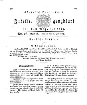 Königlich Bayerisches Intelligenzblatt für den Rezat-Kreis (Ansbacher Intelligenz-Zeitung) Samstag 12. Juli 1828