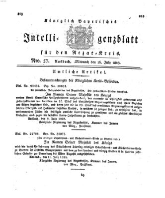 Königlich Bayerisches Intelligenzblatt für den Rezat-Kreis (Ansbacher Intelligenz-Zeitung) Mittwoch 16. Juli 1828