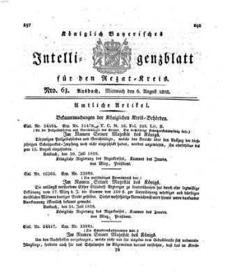 Königlich Bayerisches Intelligenzblatt für den Rezat-Kreis (Ansbacher Intelligenz-Zeitung) Mittwoch 6. August 1828