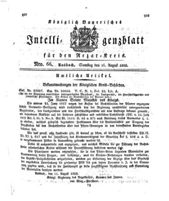 Königlich Bayerisches Intelligenzblatt für den Rezat-Kreis (Ansbacher Intelligenz-Zeitung) Samstag 16. August 1828