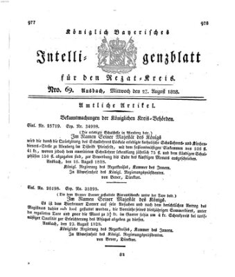 Königlich Bayerisches Intelligenzblatt für den Rezat-Kreis (Ansbacher Intelligenz-Zeitung) Mittwoch 27. August 1828