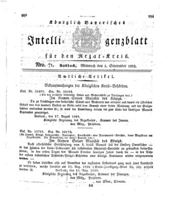 Königlich Bayerisches Intelligenzblatt für den Rezat-Kreis (Ansbacher Intelligenz-Zeitung) Mittwoch 3. September 1828