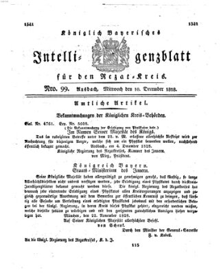 Königlich Bayerisches Intelligenzblatt für den Rezat-Kreis (Ansbacher Intelligenz-Zeitung) Mittwoch 10. Dezember 1828