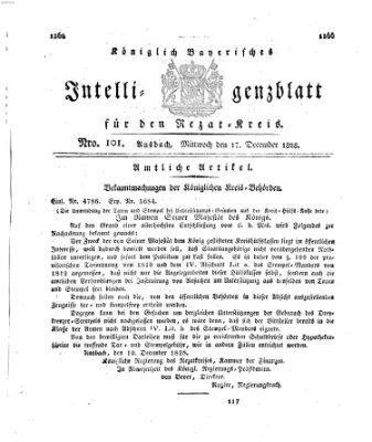 Königlich Bayerisches Intelligenzblatt für den Rezat-Kreis (Ansbacher Intelligenz-Zeitung) Mittwoch 17. Dezember 1828