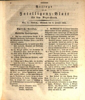 Königlich Bayerisches Intelligenzblatt für den Rezat-Kreis (Ansbacher Intelligenz-Zeitung) Mittwoch 8. Januar 1834